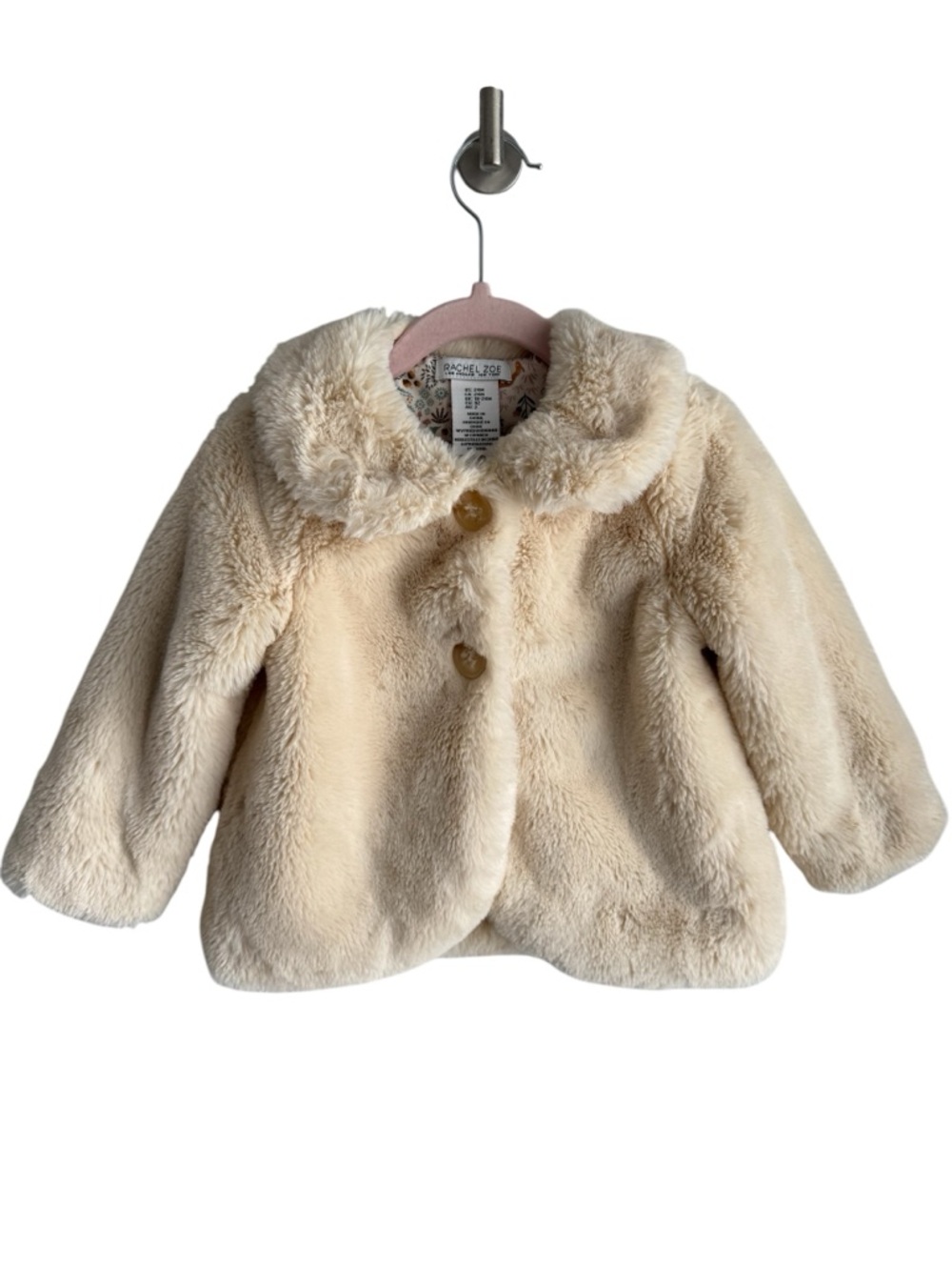 Rachel Zoe Baby Girl Faux Fur Jacket 24 Mos Cream Formal Event Winter Coat NWOT